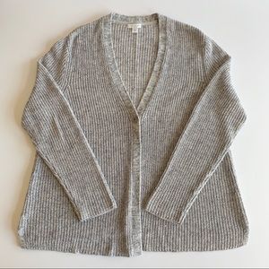 J. Jill Cardigan Knit Sweater in Heather Gray